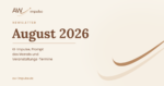 Beitragsbild Newsletter August 2026 mit KI Impulsen und Veranstaltungs-Terminen